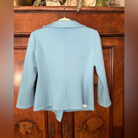 GUC Smythe Les Vestes- 100% Wool Jersey Blue Double-Breasted Jacket. Size 4 - Picture 2 of 8